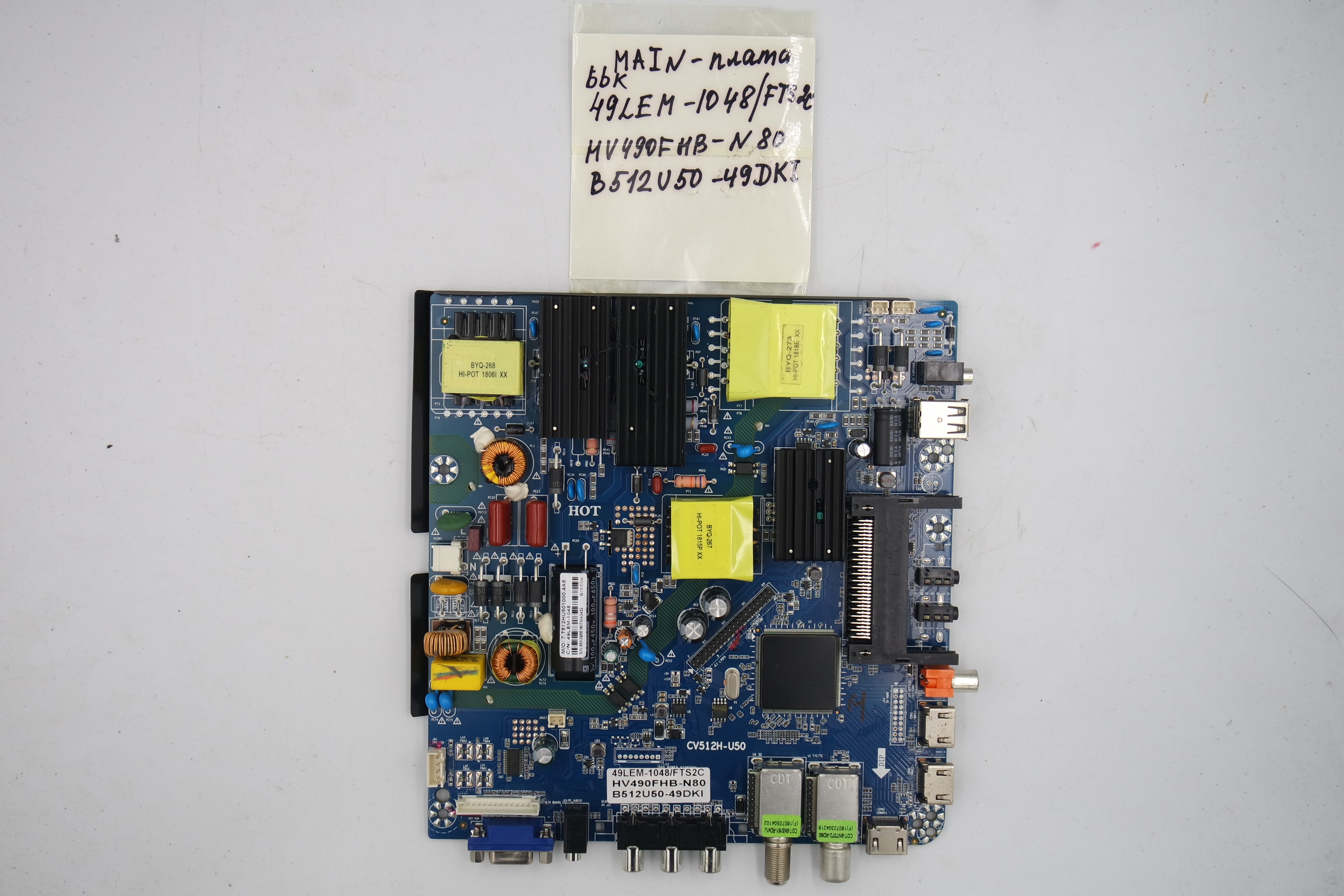 MAIN плата BBK 49LEM-1048/FTS2C HV490FHB-N80 B512U50-49DKI фото 1