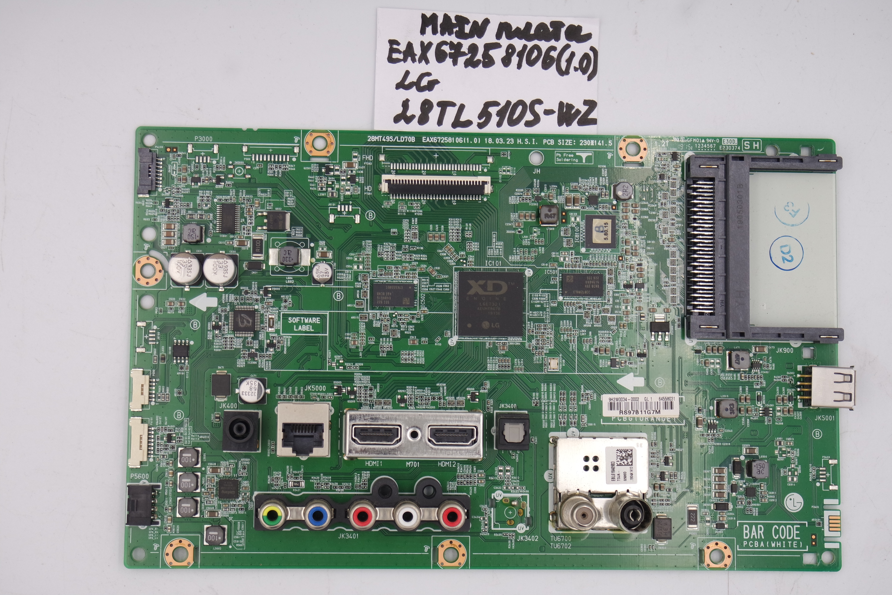 MAIN основная плата EAX67258106 (1.0) LG 28TL510S-WZ фото 1