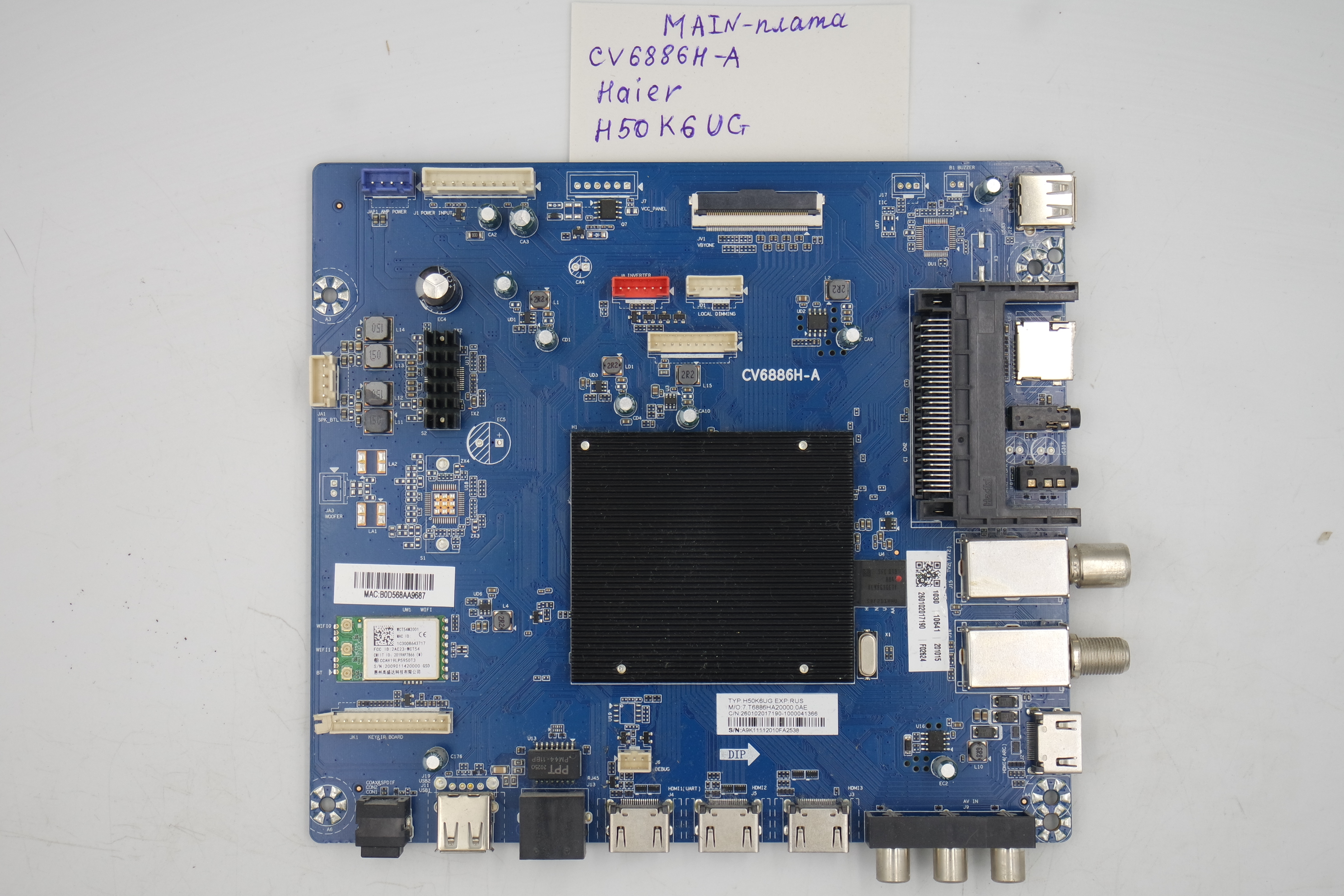 MAIN плата CV6886H-A Haier H50K6UG фото 1