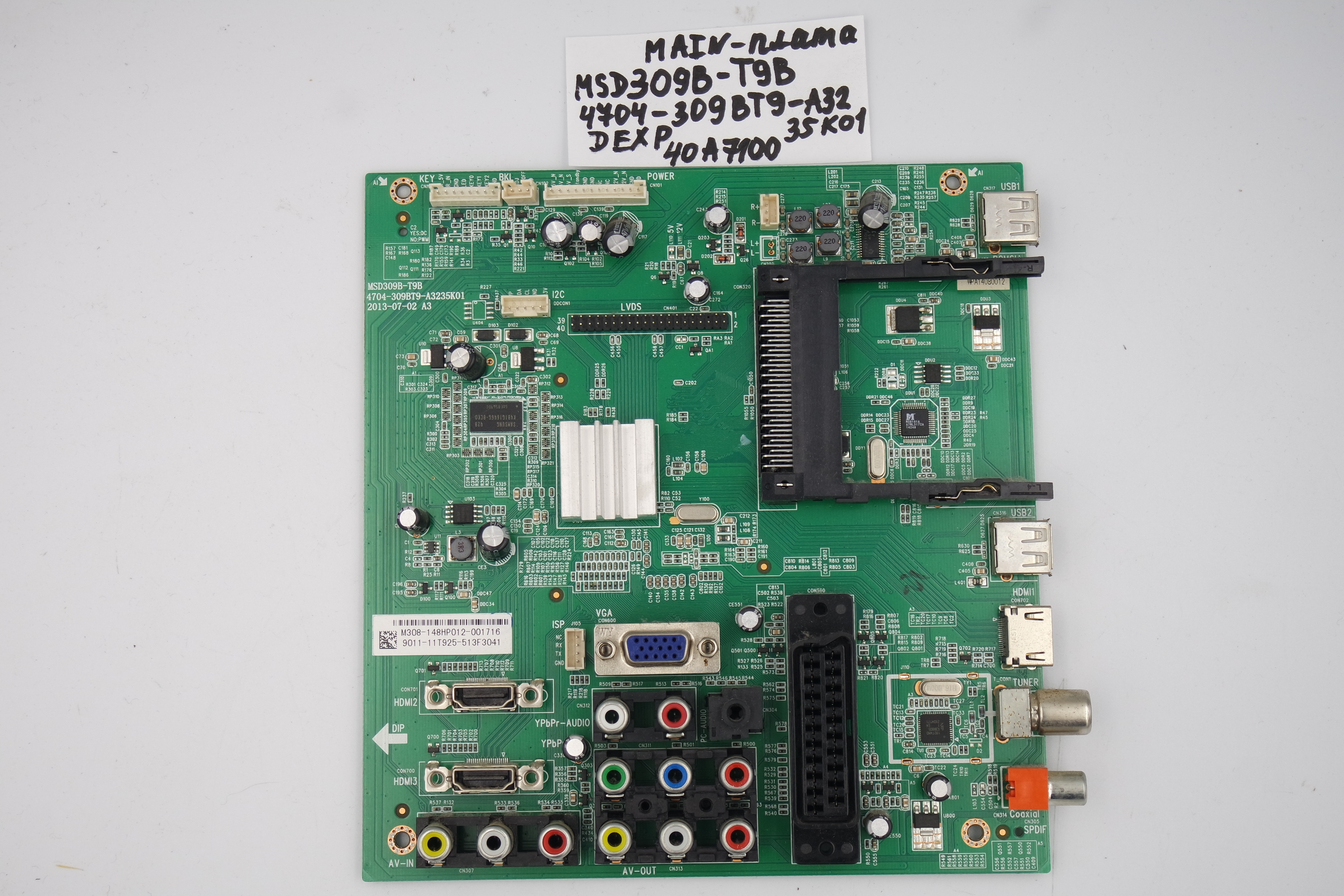 MAIN плата MSD309B-T9B 4704-309BT9-A3235K01 Dexp 40A7100 фото 1