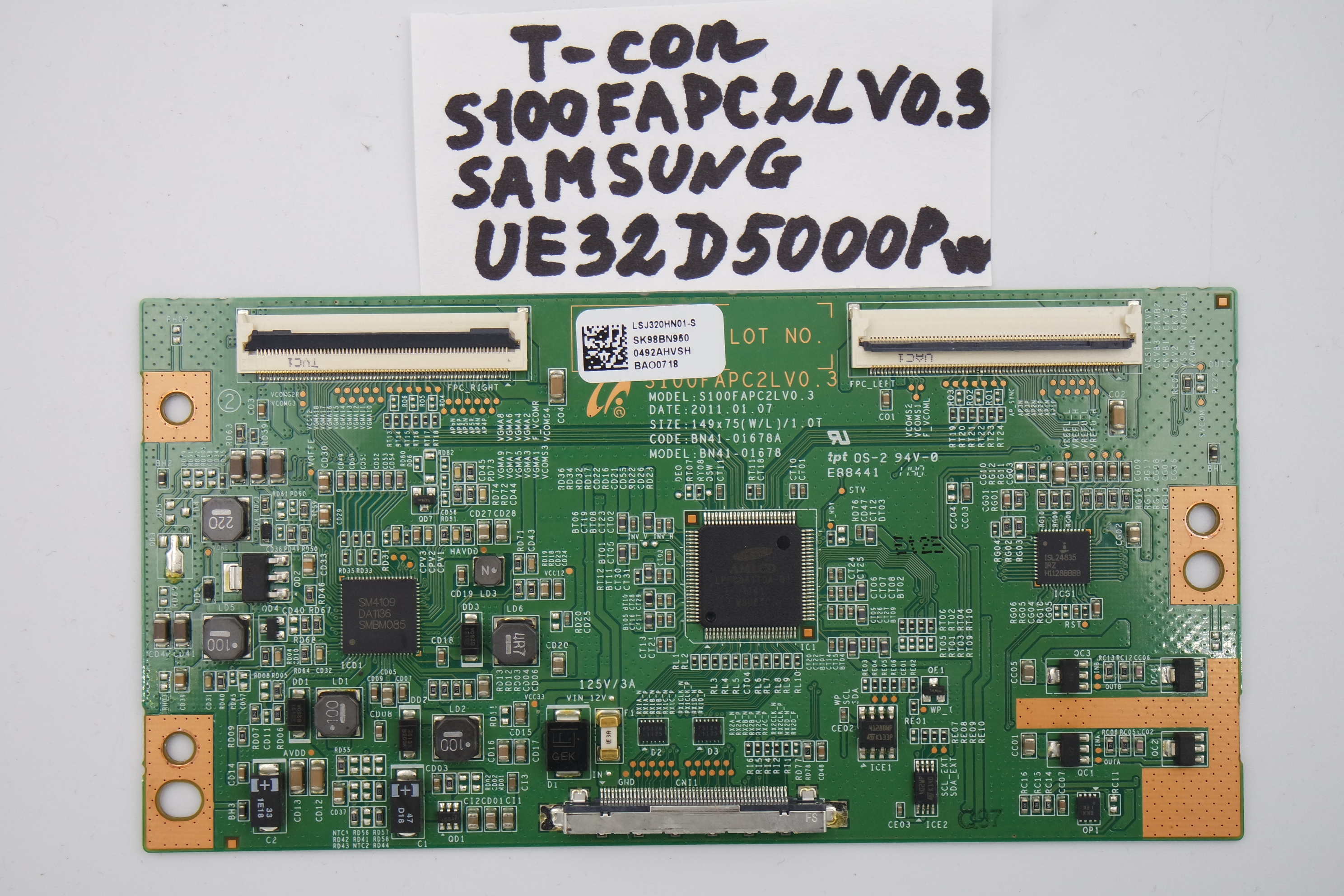 T-CON плата S100FAPC2LV0.3 Samsung UE32D5000PW фото 1