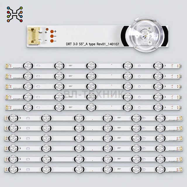 LED подсветка LG 55LB580V / 55LB650V / 55LF580V / 55LF5950 — DRT 3.0 55 A+B, 10 планок / 5 пар, 55 L