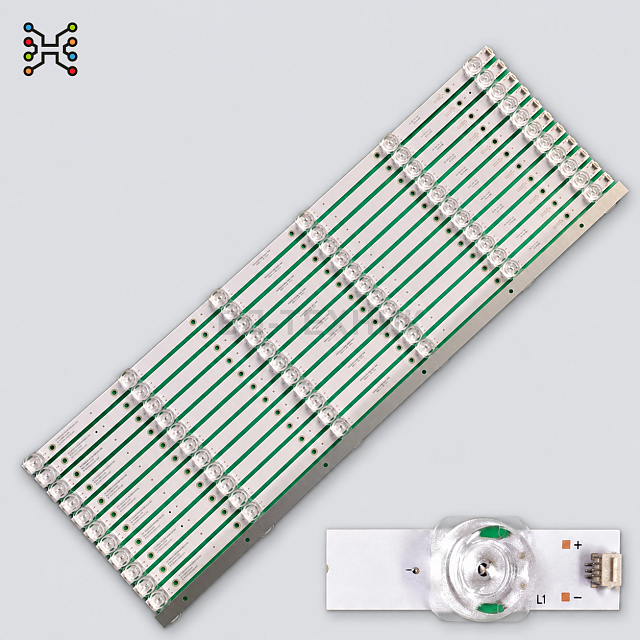 LED-подсветка JS-JP65A71061ER.909L, R72-65D04-019 для Digma DM-LED65UQ33, 65″, 11 планок, 6 LED, 3V