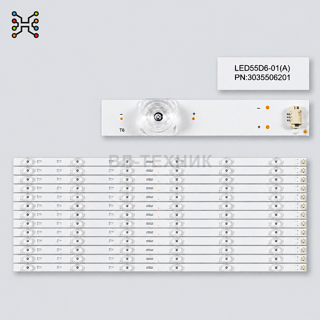 LED подсветка Haier LE55Q6500U KIVI 55UC30G 55UC30 JVC F55C G55C N55Y - LED55D6-01(A), 30355006201,