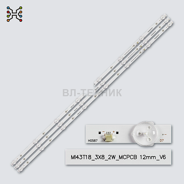 LED подсветка Xiaomi L43M5-AD L43M5-AZ L43M5-AU — MI43T18_3X8_2W_MCPCB, CRH-BH433030030873L
