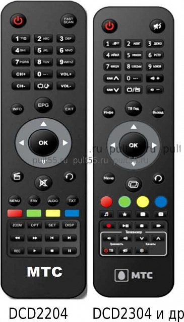 Пульт для ресивера МТС EKT DCD2304