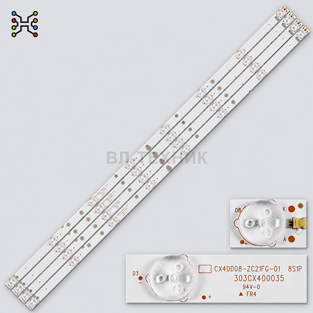 LED подсветка DEXP F40D7200E / Doffler 40CF15-T2 / Fox 40DLE172 / Alpha 40AF2100, CX40D08-ZC21FG-01