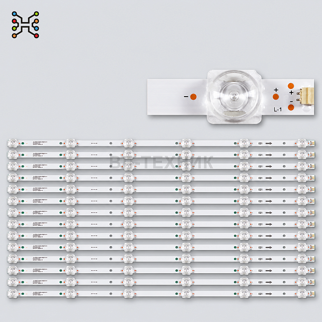 LED подсветка JS-JP65A71062ED.909 (21021) для HI VHIX-65U169MSY, BQ 65FSU32B, 12 планок