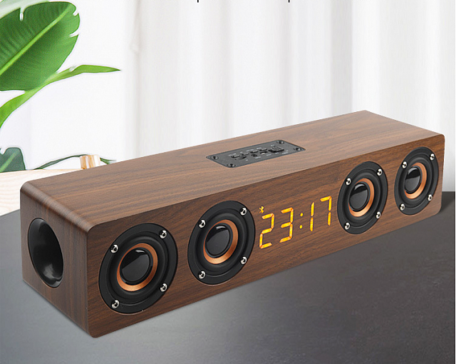 Bluetooth колонка, часы, будильник, usb проигрыватель. Ретро стиль деревянный корпус